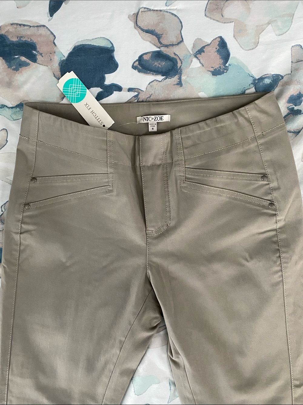 NIC+ZOE Olive Taupe Ponte Skinny Pants
